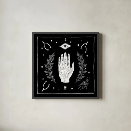 All Hallows Eve I Sq no Words by Sara Zieve Miller. Shown in a sleek black glass frame for a contemporary gallery look. Available as an archival giclee rolled canvas, fine art paper, or poster print. SKU 51684a.