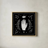 All Hallows Eve I Sq no Words by Sara Zieve Miller. Shown in a natural wood glass frame for a timeless modern aesthetic. Available as an archival giclee rolled canvas, fine art paper, or poster print. SKU 51684a.