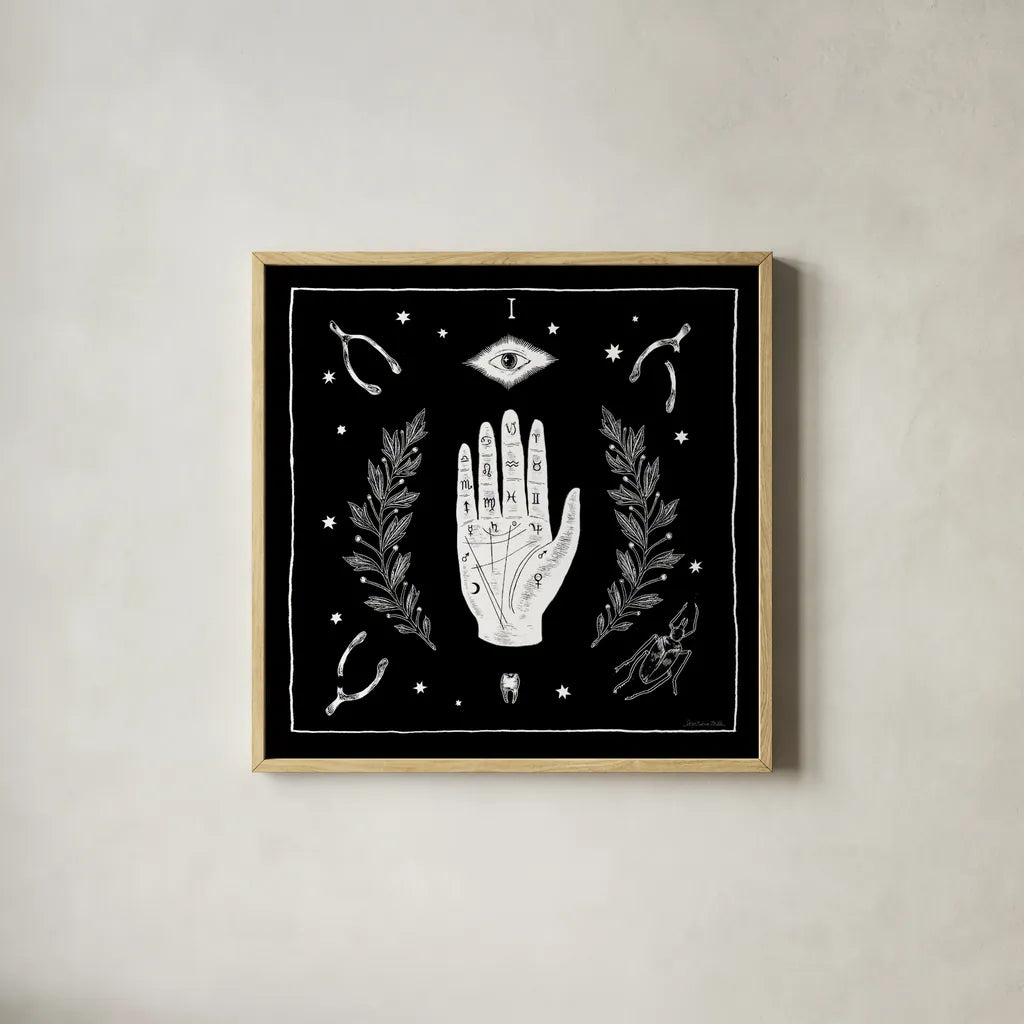 All Hallows Eve I Sq no Words by Sara Zieve Miller. Shown in a natural wood glass frame for a timeless modern aesthetic. Available as an archival giclee rolled canvas, fine art paper, or poster print. SKU 51684a.