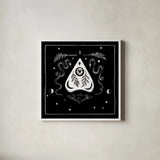 All Hallows Eve II Sq no Words by Sara Zieve Miller. Shown in a crisp white glass frame for a clean and minimalist style. Available as an archival giclee rolled canvas, fine art paper, or poster print. SKU 51685a.