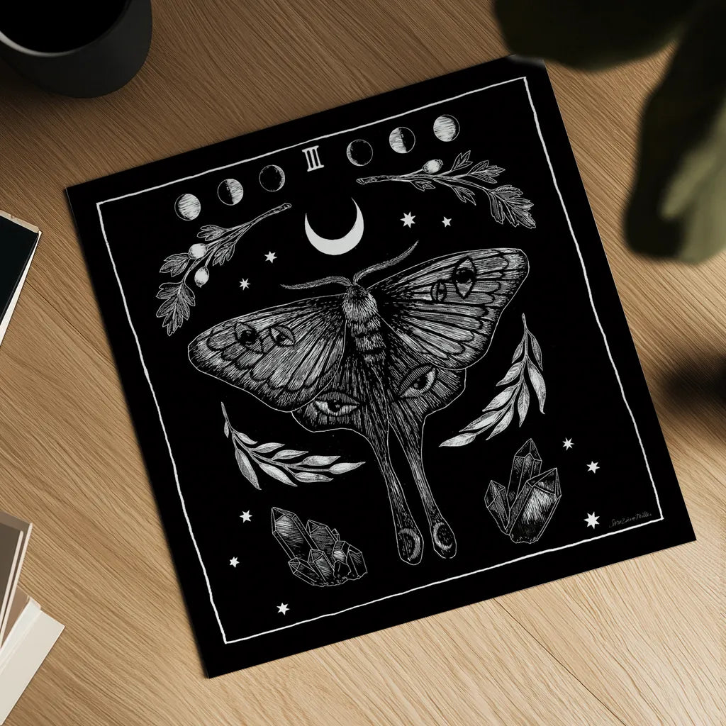 All Hallows Eve III Sq no Words by Sara Zieve Miller. Shown as a detailed flat fine art print, highlighting archival giclee quality. Available as an archival giclee rolled canvas, fine art paper, or poster print. SKU 51686a.