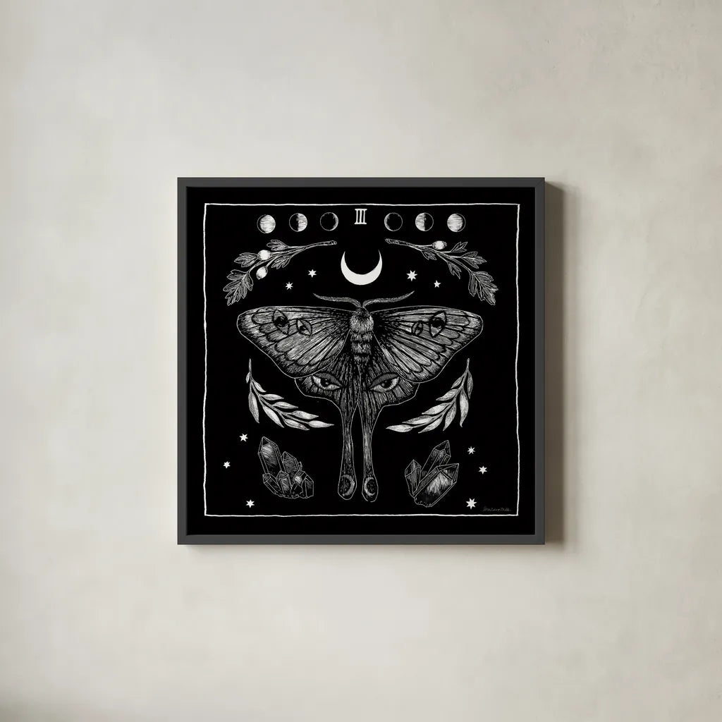 All Hallows Eve III Sq no Words by Sara Zieve Miller. Shown in a sleek black glass frame for a contemporary gallery look. Available as an archival giclee rolled canvas, fine art paper, or poster print. SKU 51686a.