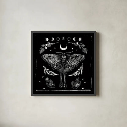 All Hallows Eve III Sq no Words by Sara Zieve Miller. Shown in a sleek black glass frame for a contemporary gallery look. Available as an archival giclee rolled canvas, fine art paper, or poster print. SKU 51686a.