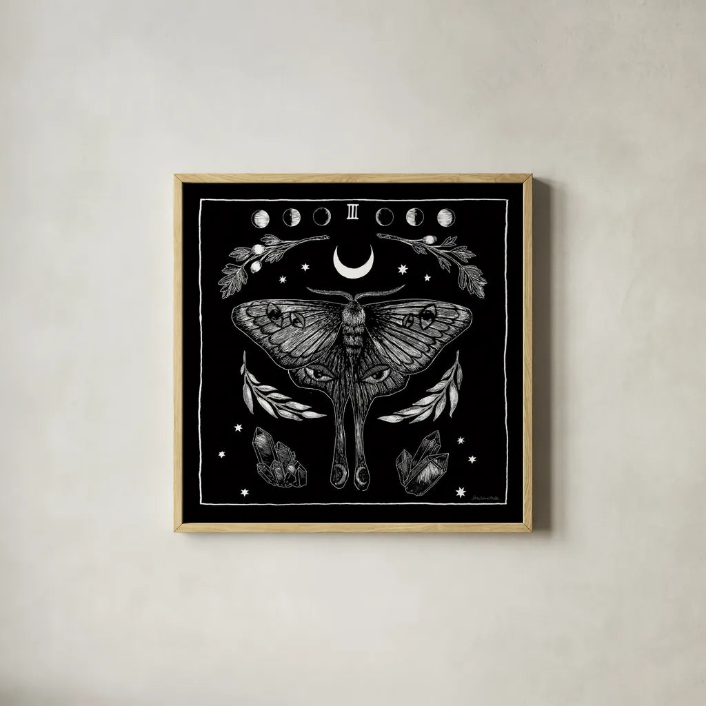 All Hallows Eve III Sq no Words by Sara Zieve Miller. Shown in a natural wood glass frame for a timeless modern aesthetic. Available as an archival giclee rolled canvas, fine art paper, or poster print. SKU 51686a.