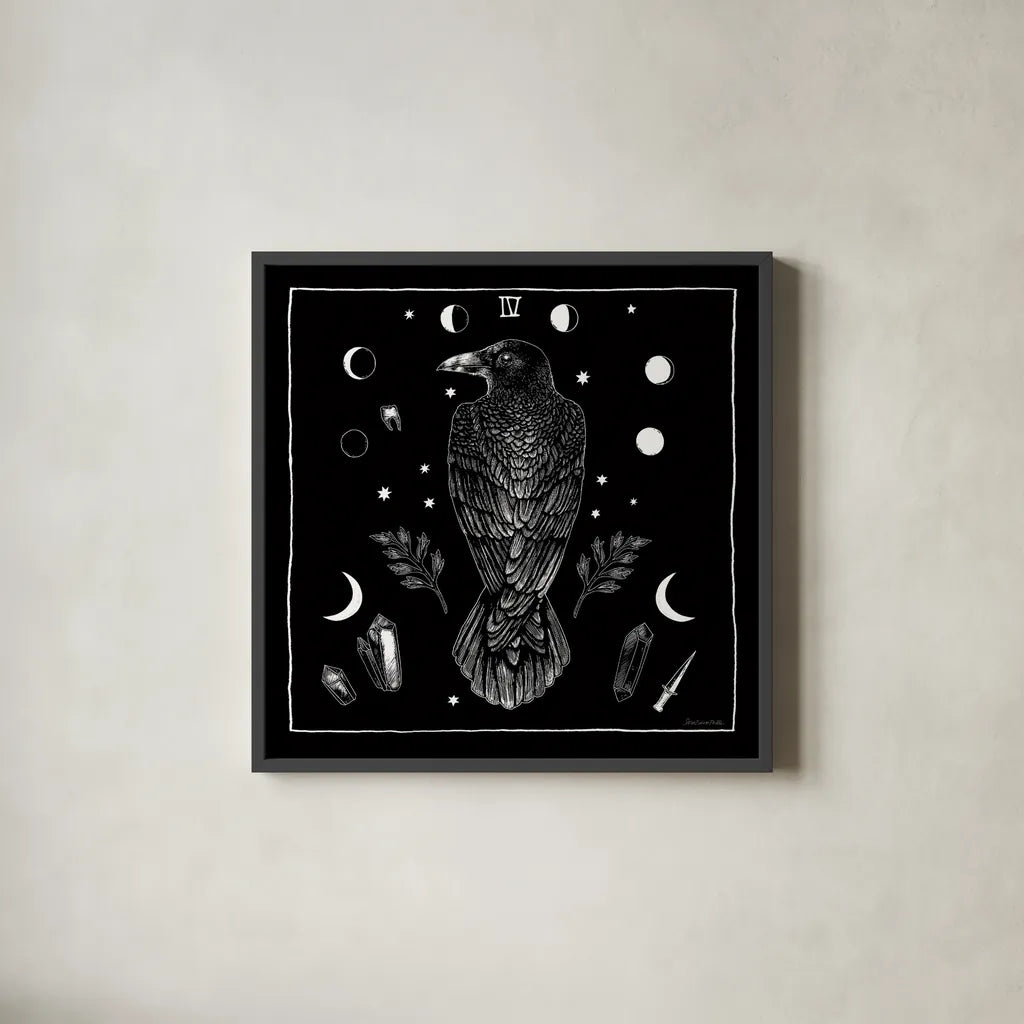 All Hallows Eve IV Sq no Words by Sara Zieve Miller. Shown in a sleek black glass frame for a contemporary gallery look. Available as an archival giclee rolled canvas, fine art paper, or poster print. SKU 51687a.