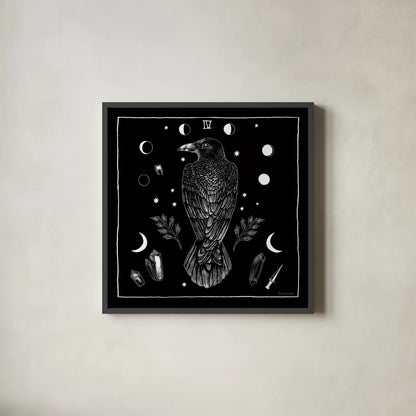 All Hallows Eve IV Sq no Words by Sara Zieve Miller. Shown in a sleek black glass frame for a contemporary gallery look. Available as an archival giclee rolled canvas, fine art paper, or poster print. SKU 51687a.