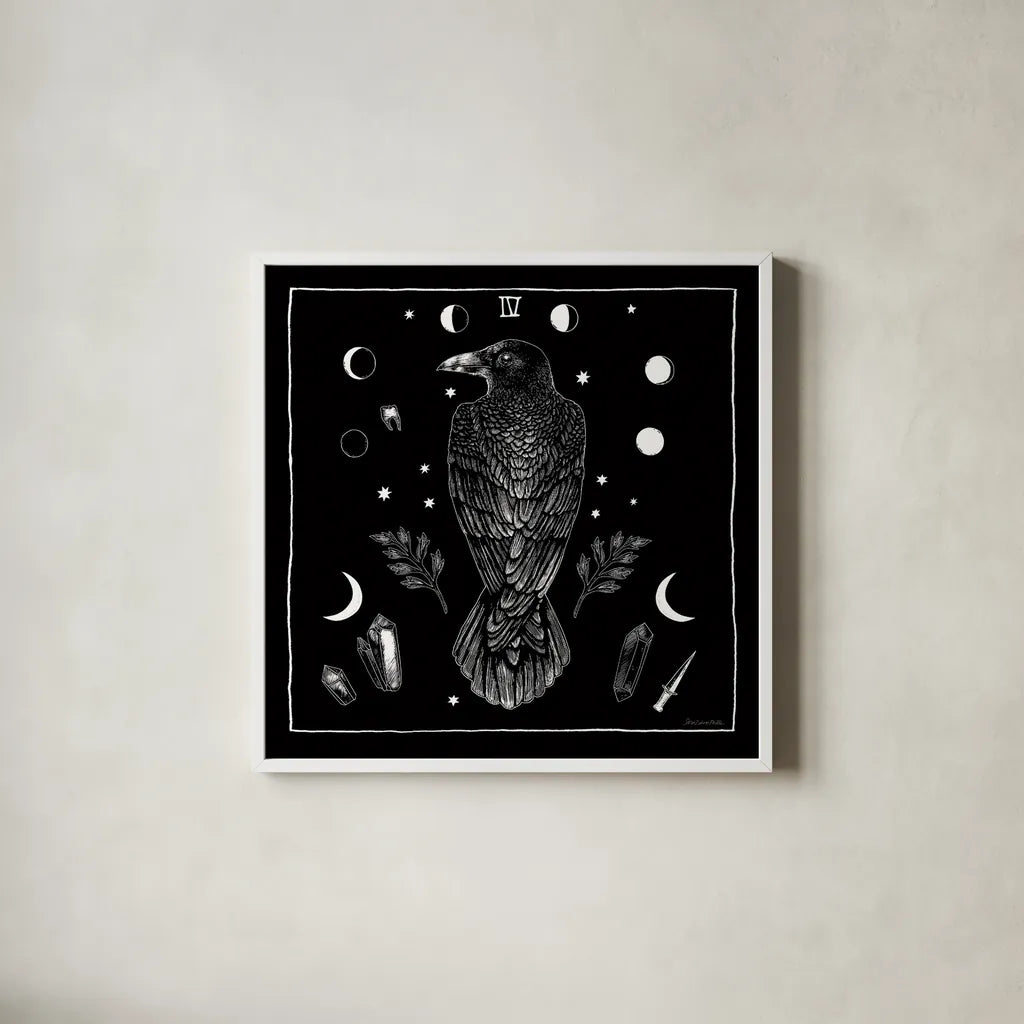 All Hallows Eve IV Sq no Words by Sara Zieve Miller. Shown in a crisp white glass frame for a clean and minimalist style. Available as an archival giclee rolled canvas, fine art paper, or poster print. SKU 51687a.