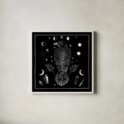 All Hallows Eve IV Sq no Words by Sara Zieve Miller. Shown in a crisp white glass frame for a clean and minimalist style. Available as an archival giclee rolled canvas, fine art paper, or poster print. SKU 51687a.