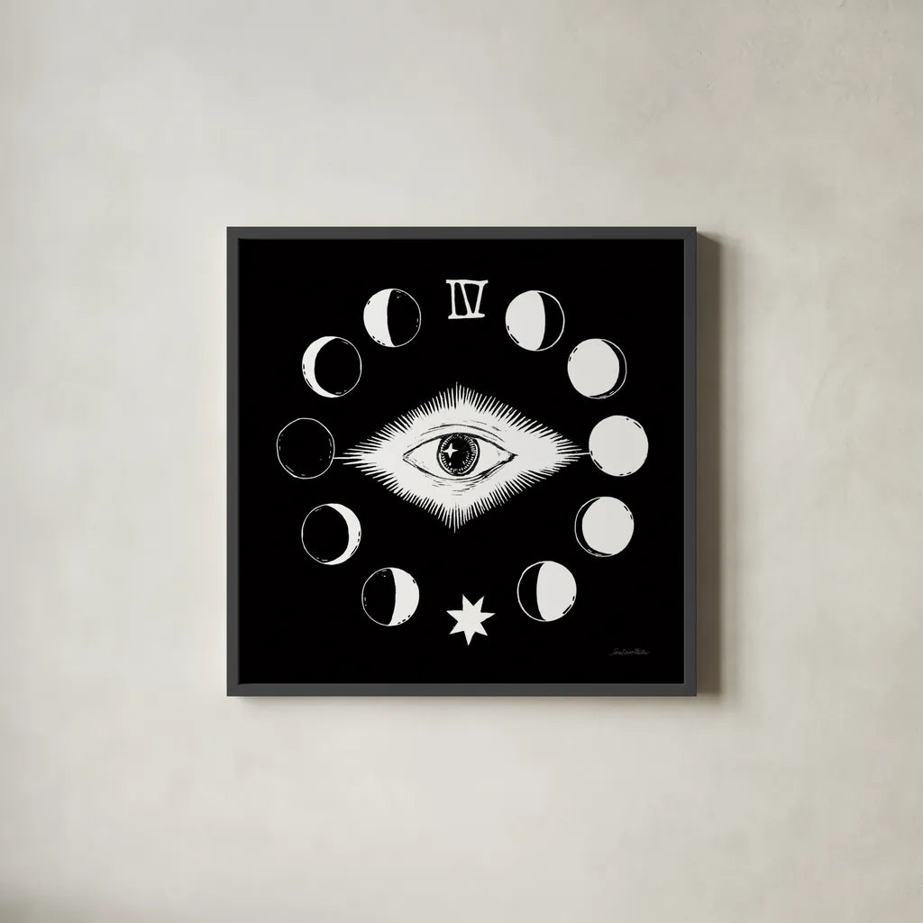 All Hallows Eve VI by Sara Zieve Miller. Shown in a sleek black glass frame for a contemporary gallery look. Available as an archival giclee rolled canvas, fine art paper, or poster print. SKU 86782a.