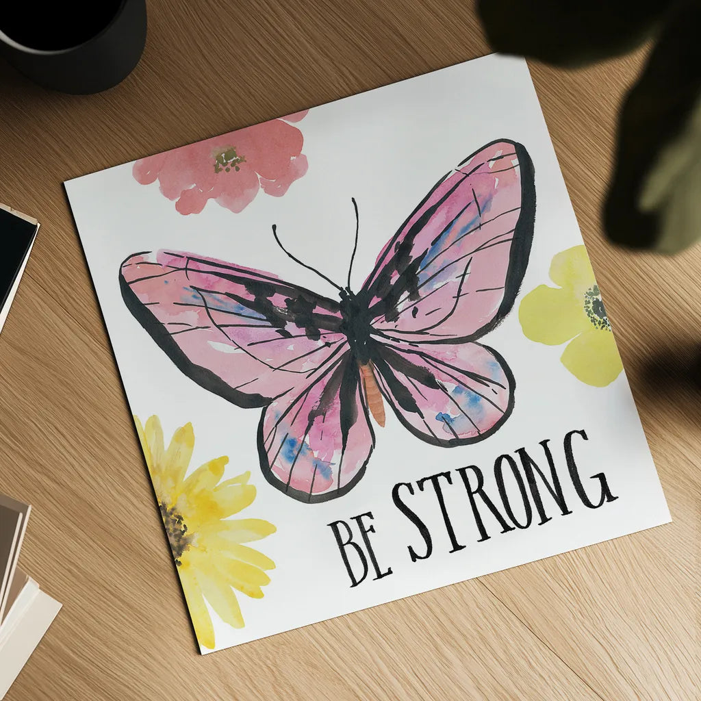 Beautiful Butterfly I by Sara Zieve Miller. Shown as a detailed flat fine art print, highlighting archival giclee quality. Available as an archival giclee rolled canvas, fine art paper, or poster print. SKU 27319a.