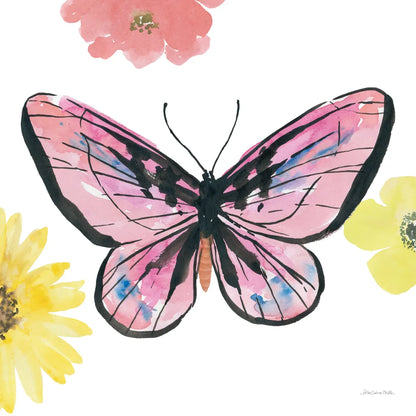 Beautiful Butterfly I Pink by Sara Zieve Miller. SKU 69759a. Archival Giclee Fine art print for wall decor.
