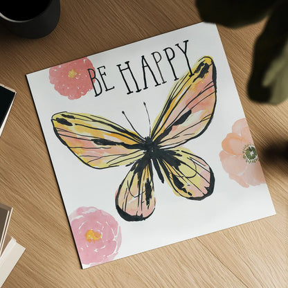 Beautiful Butterfly II by Sara Zieve Miller. Shown as a detailed flat fine art print, highlighting archival giclee quality. Available as an archival giclee rolled canvas, fine art paper, or poster print. SKU 27320a.