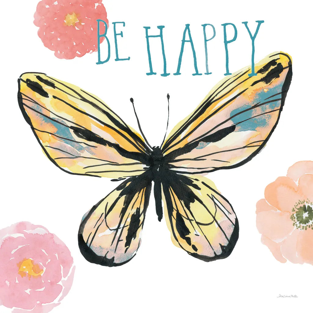 Beautiful Butterfly II Teal by Sara Zieve Miller. SKU 66530a. Archival Giclee Fine art print for wall decor.