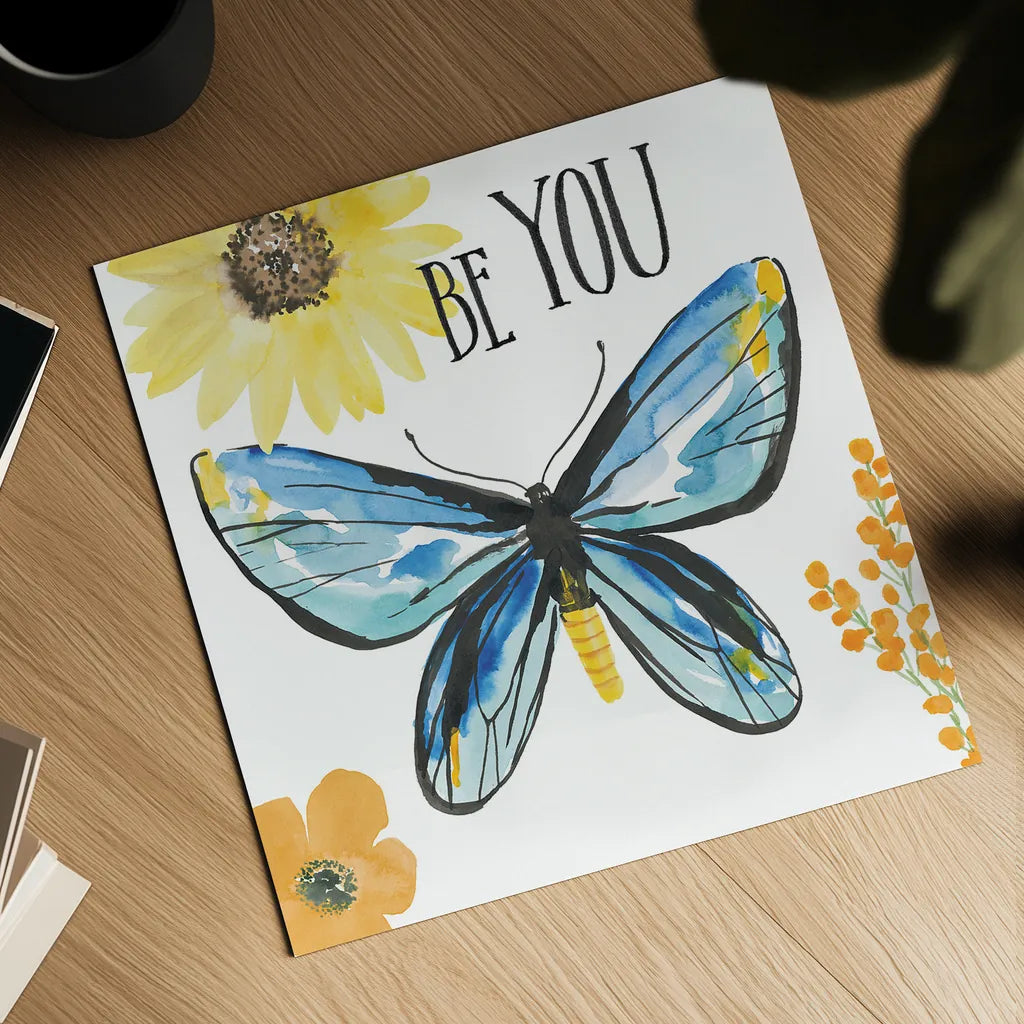 Beautiful Butterfly III by Sara Zieve Miller. Shown as a detailed flat fine art print, highlighting archival giclee quality. Available as an archival giclee rolled canvas, fine art paper, or poster print. SKU 27321a.