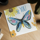 Beautiful Butterfly III Blue by Sara Zieve Miller. Shown as a detailed flat fine art print, highlighting archival giclee quality. Available as an archival giclee rolled canvas, fine art paper, or poster print. SKU 66531a.