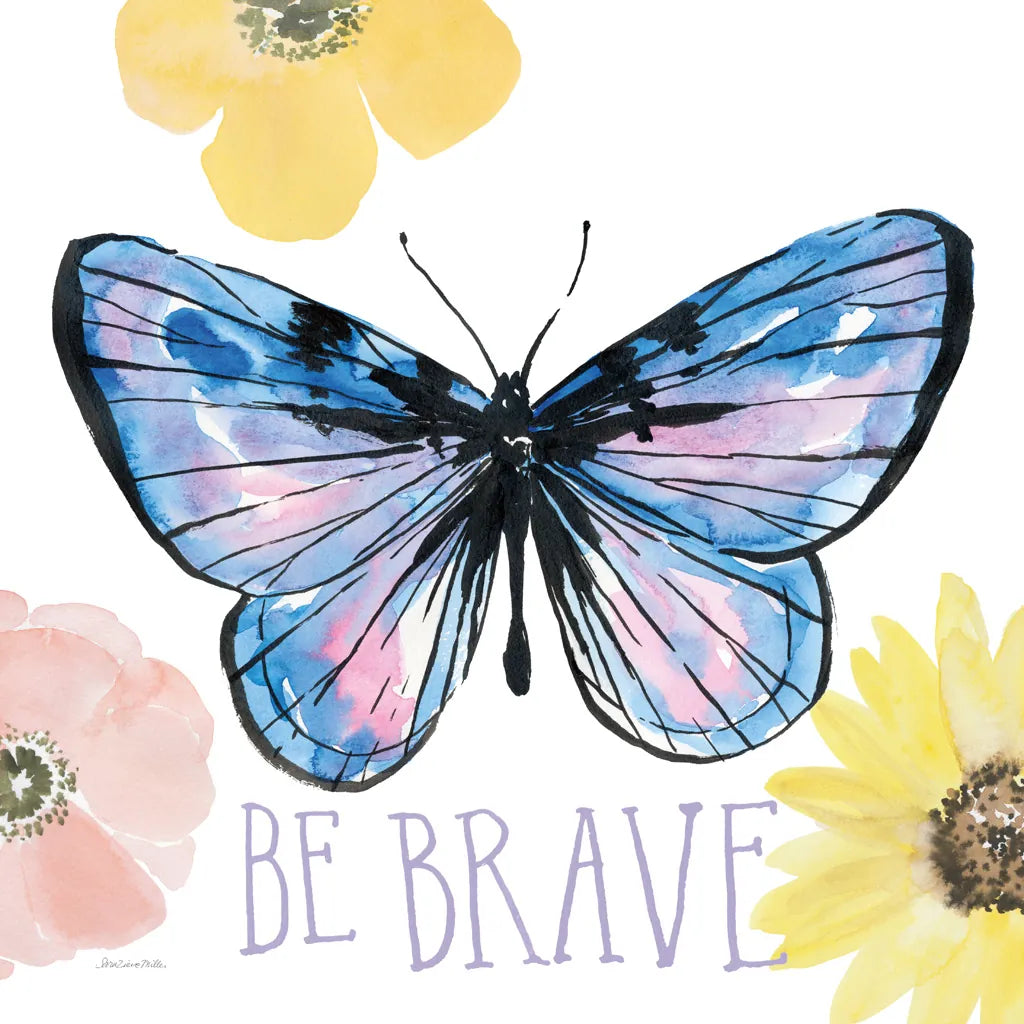 Beautiful Butterfly IV Lavender by Sara Zieve Miller. SKU 66532a. Archival Giclee Fine art print for wall decor.