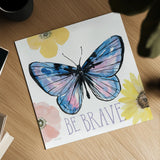 Beautiful Butterfly IV Lavender by Sara Zieve Miller. Shown as a detailed flat fine art print, highlighting archival giclee quality. Available as an archival giclee rolled canvas, fine art paper, or poster print. SKU 66532a.