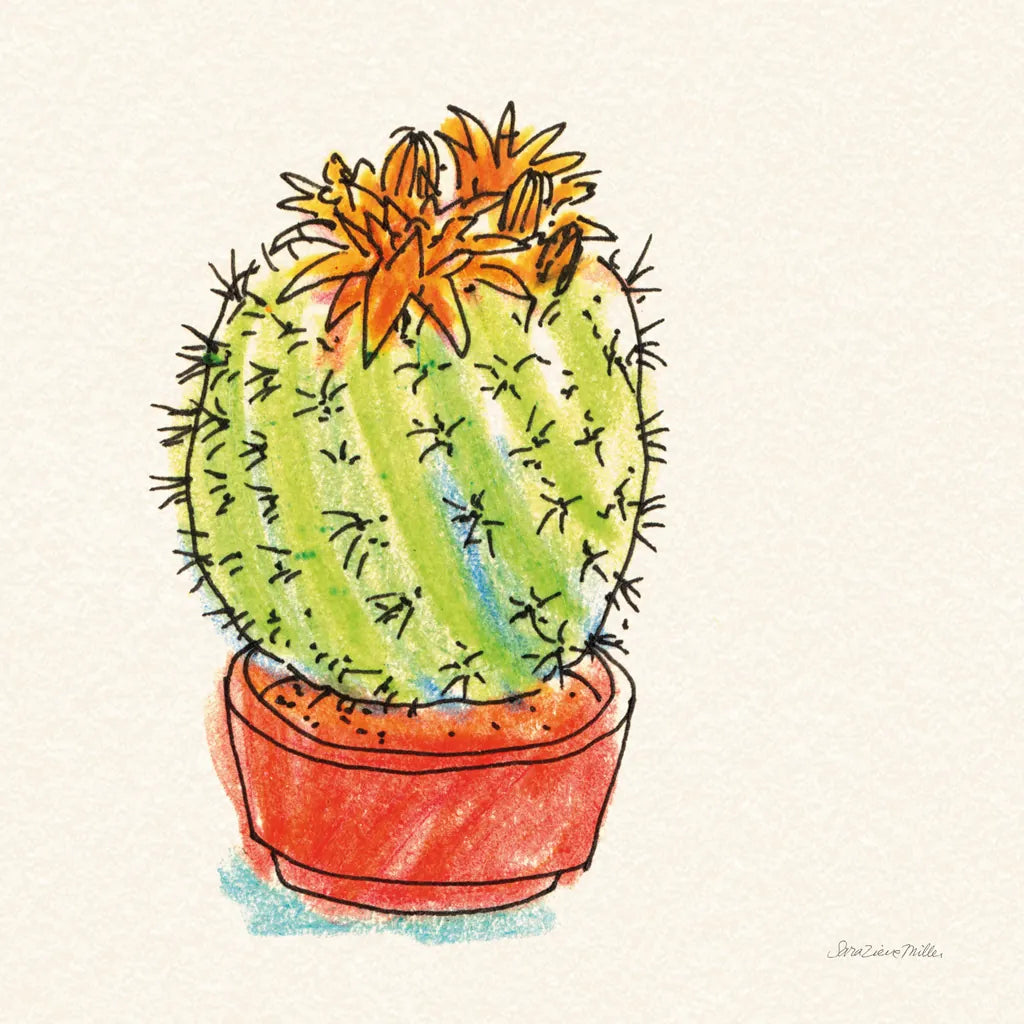 Cacti Garden II by Sara Zieve Miller. SKU 57355a. Archival Giclee Fine art print for wall decor.