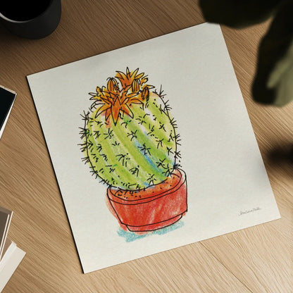Cacti Garden II by Sara Zieve Miller. Shown as a detailed flat fine art print, highlighting archival giclee quality. Available as an archival giclee rolled canvas, fine art paper, or poster print. SKU 57355a.