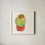 Cacti Garden II by Sara Zieve Miller. Shown in a crisp white glass frame for a clean and minimalist style. Available as an archival giclee rolled canvas, fine art paper, or poster print. SKU 57355a.
