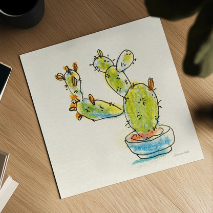Cacti Garden V by Sara Zieve Miller. Shown as a detailed flat fine art print, highlighting archival giclee quality. Available as an archival giclee rolled canvas, fine art paper, or poster print. SKU 57358a.
