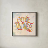 Cultivate Kindness by Sara Zieve Miller. Shown in a sleek black glass frame for a contemporary gallery look. Available as an archival giclee rolled canvas, fine art paper, or poster print. SKU 58211a.