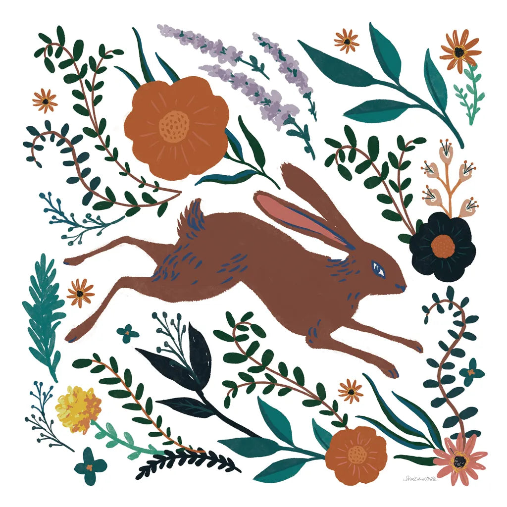 Folk Garden I by Sara Zieve Miller. SKU 73373a. Archival Giclee Fine art print for wall decor.