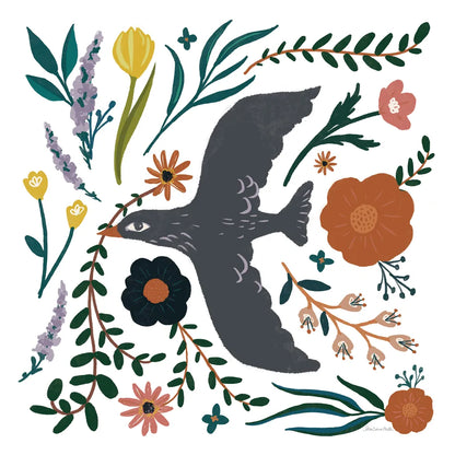 Folk Garden II by Sara Zieve Miller. SKU 73374a. Archival Giclee Fine art print for wall decor.