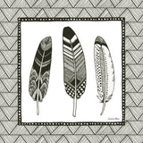 Geo Feathers Square I by Sara Zieve Miller. SKU 18707a. Archival Giclee Fine art print for wall decor.