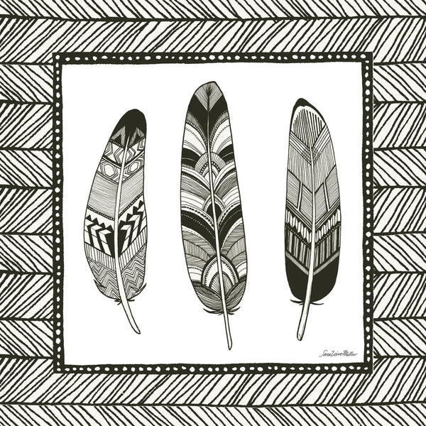 Geo Feathers Square II by Sara Zieve Miller. SKU 18247a. Archival Giclee Fine art print for wall decor.