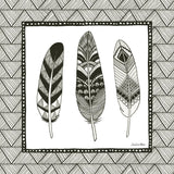 Geo Feathers Square IV by Sara Zieve Miller. SKU 18708a. Archival Giclee Fine art print for wall decor.