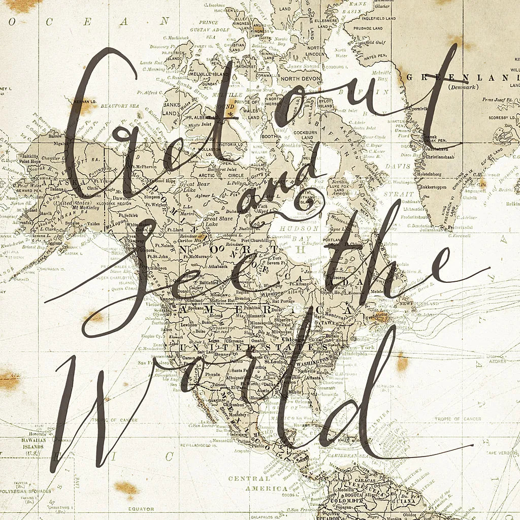 Get Out and See the World Square by Sara Zieve Miller. SKU 17032a. Archival Giclee Fine art print for wall decor.