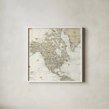 Get Out and See the World Square no Words by Sara Zieve Miller. Shown in a crisp white glass frame for a clean and minimalist style. Available as an archival giclee rolled canvas, fine art paper, or poster print. SKU 25680a.