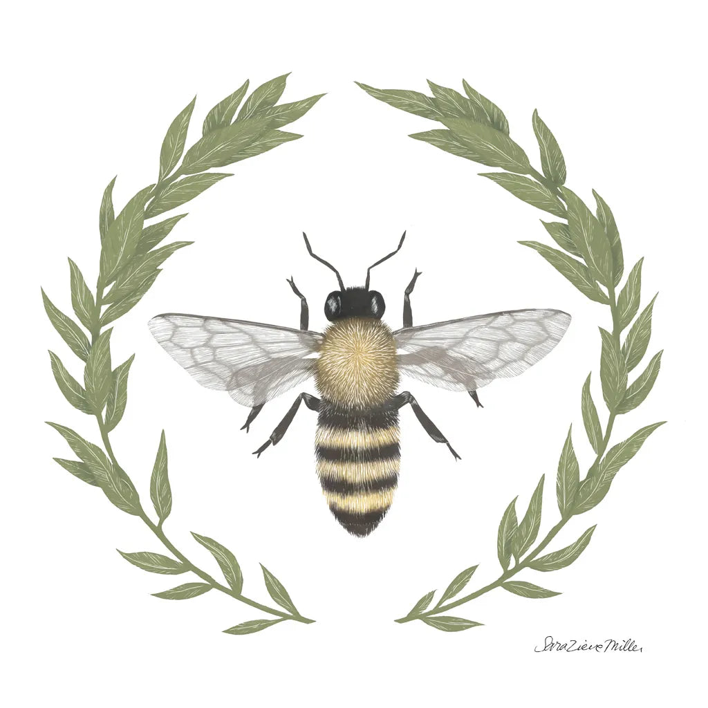 Happy to Bee Home I by Sara Zieve Miller. SKU 33590a. Archival Giclee Fine art print for wall decor.