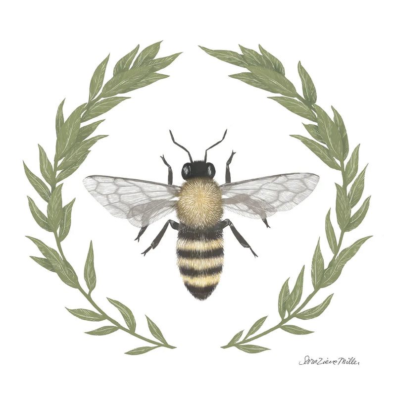 Happy to Bee Home I by Sara Zieve Miller. SKU 33590a. Archival Giclee Fine art print for wall decor.