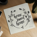 Happy to Bee Home I Words Neutral by Sara Zieve Miller. Shown as a detailed flat fine art print, highlighting archival giclee quality. Available as an archival giclee rolled canvas, fine art paper, or poster print. SKU 54683a.