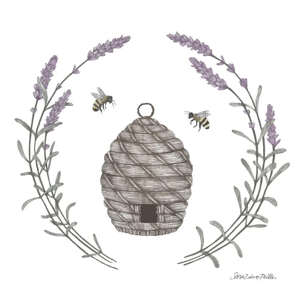 Happy to Bee Home II by Sara Zieve Miller. SKU 33591a. Archival Giclee Fine art print for wall decor.