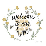 Happy to Bee Home III Welcome by Sara Zieve Miller. SKU 44544a. Archival Giclee Fine art print for wall decor.