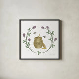 Happy to Bee Home IV Yellow by Sara Zieve Miller. Shown in a sleek black glass frame for a contemporary gallery look. Available as an archival giclee rolled canvas, fine art paper, or poster print. SKU 70701a.