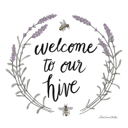 Happy to Bee Home Words II by Sara Zieve Miller. SKU 33595a. Archival Giclee Fine art print for wall decor.