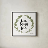 Happy to Bee Home Words III by Sara Zieve Miller. Shown in a sleek black glass frame for a contemporary gallery look. Available as an archival giclee rolled canvas, fine art paper, or poster print. SKU 70702a.