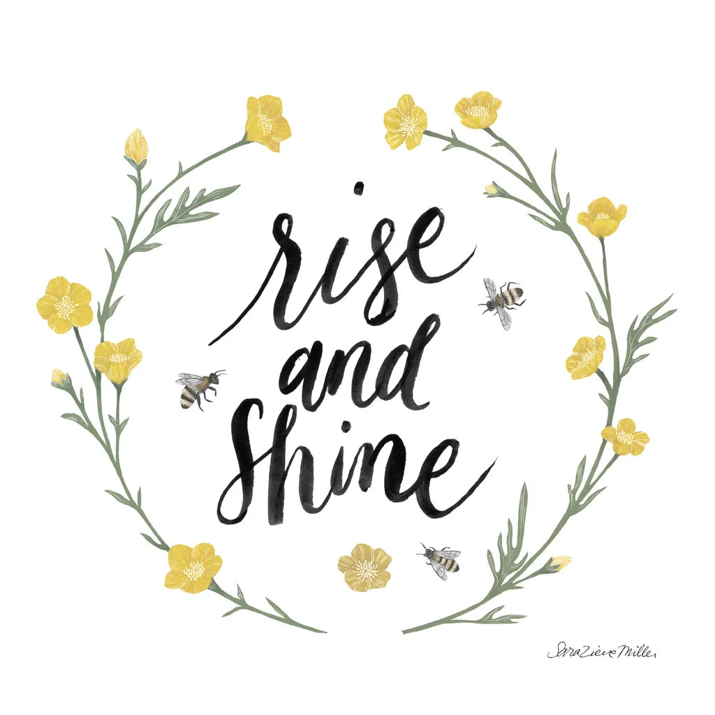 Happy to Bee Home Words IV by Sara Zieve Miller. SKU 70703a. Archival Giclee Fine art print for wall decor.