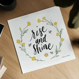 Happy to Bee Home Words IV by Sara Zieve Miller. Shown as a detailed flat fine art print, highlighting archival giclee quality. Available as an archival giclee rolled canvas, fine art paper, or poster print. SKU 70703a.