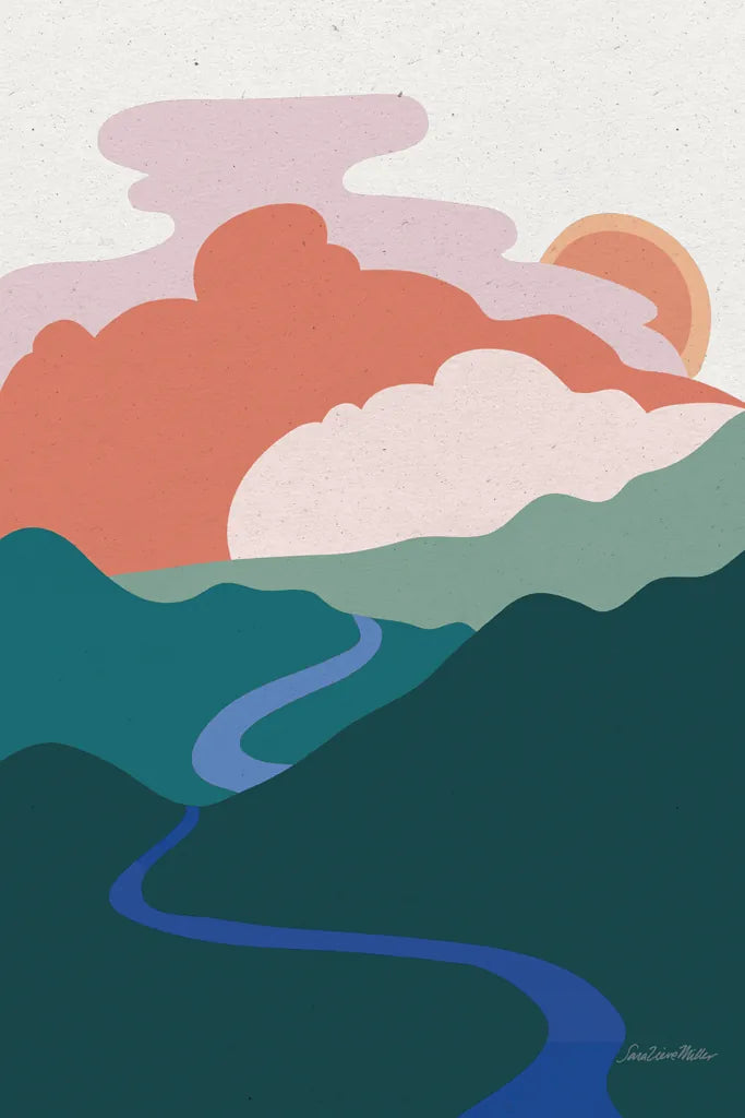 Hills and Valleys I Light v2 by Sara Zieve Miller. SKU 80653h. Archival Giclee Fine art print for wall decor.