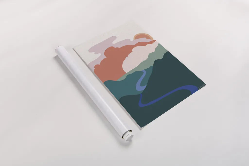 Hills and Valleys I Light v2 by Sara Zieve Miller. shown as a rolled paper print. Available as archival giclee rolled canvas, fine art paper, or poster print. SKU 80653h.