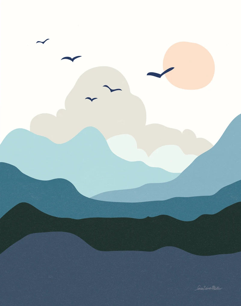 Hills and Valleys II Blue by Sara Zieve Miller