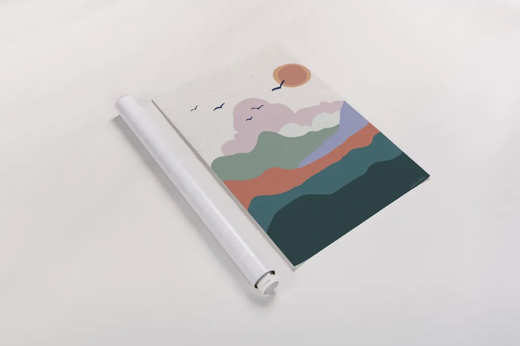 Hills and Valleys II v2 by Sara Zieve Miller. shown as a rolled paper print. Available as archival giclee rolled canvas, fine art paper, or poster print. SKU 80654h.