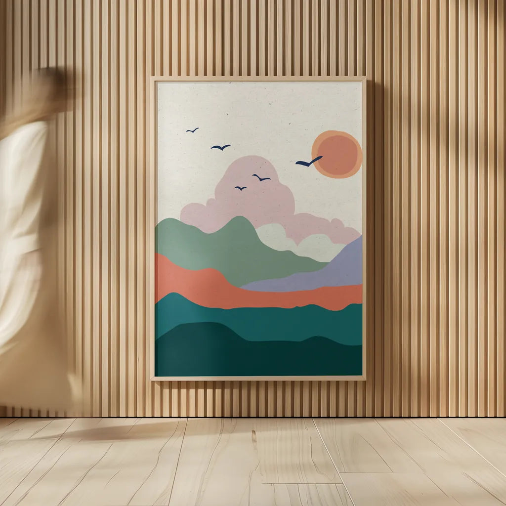 Hills and Valleys II v2 by Sara Zieve Miller. shown as over sized large wall art. Available as an archival giclee rolled canvas, fine art paper, or poster print. SKU 80654h.