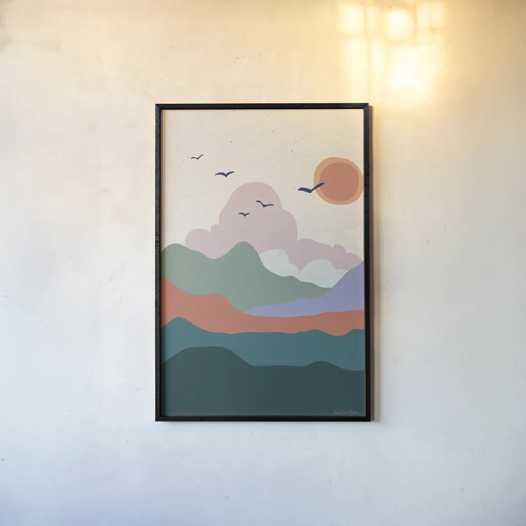 Hills and Valleys II v2 by Sara Zieve Miller. shown as a paper print in a black flame. Available as a archival giclee rolled canvas, fine art paper, or poster print. SKU 80654h.