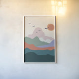 Hills and Valleys II v2 by Sara Zieve Miller. shown as a paper print in a white frame. Available as a archival giclee rolled canvas, fine art paper, or poster print. SKU 80654h.